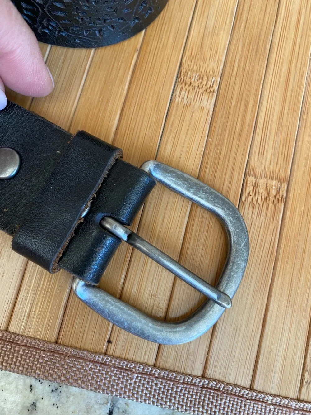 Lucky Brand Brown and Black Perforated Belts Medium